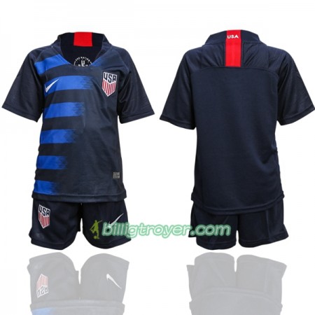 Billige Fotballdrakter USA Barn Bortedraktsett 2018/19 Kortermet